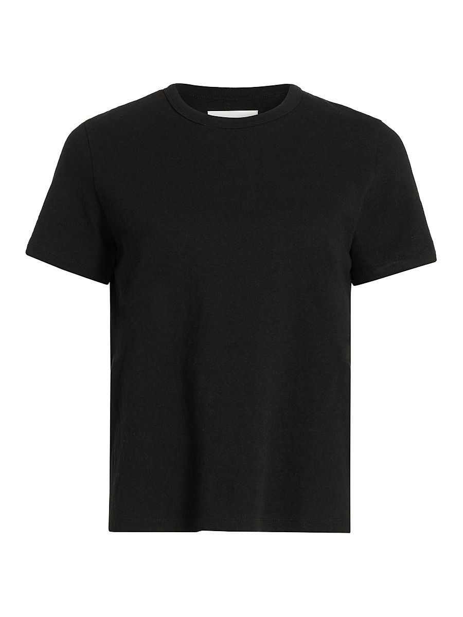 Women's Basic Crewneck Cotton T-Shirt - Black - Size Small