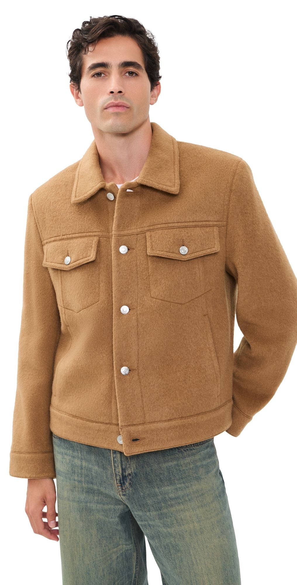 Helmut Lang Wool Trucker Jacket Dark Camel S