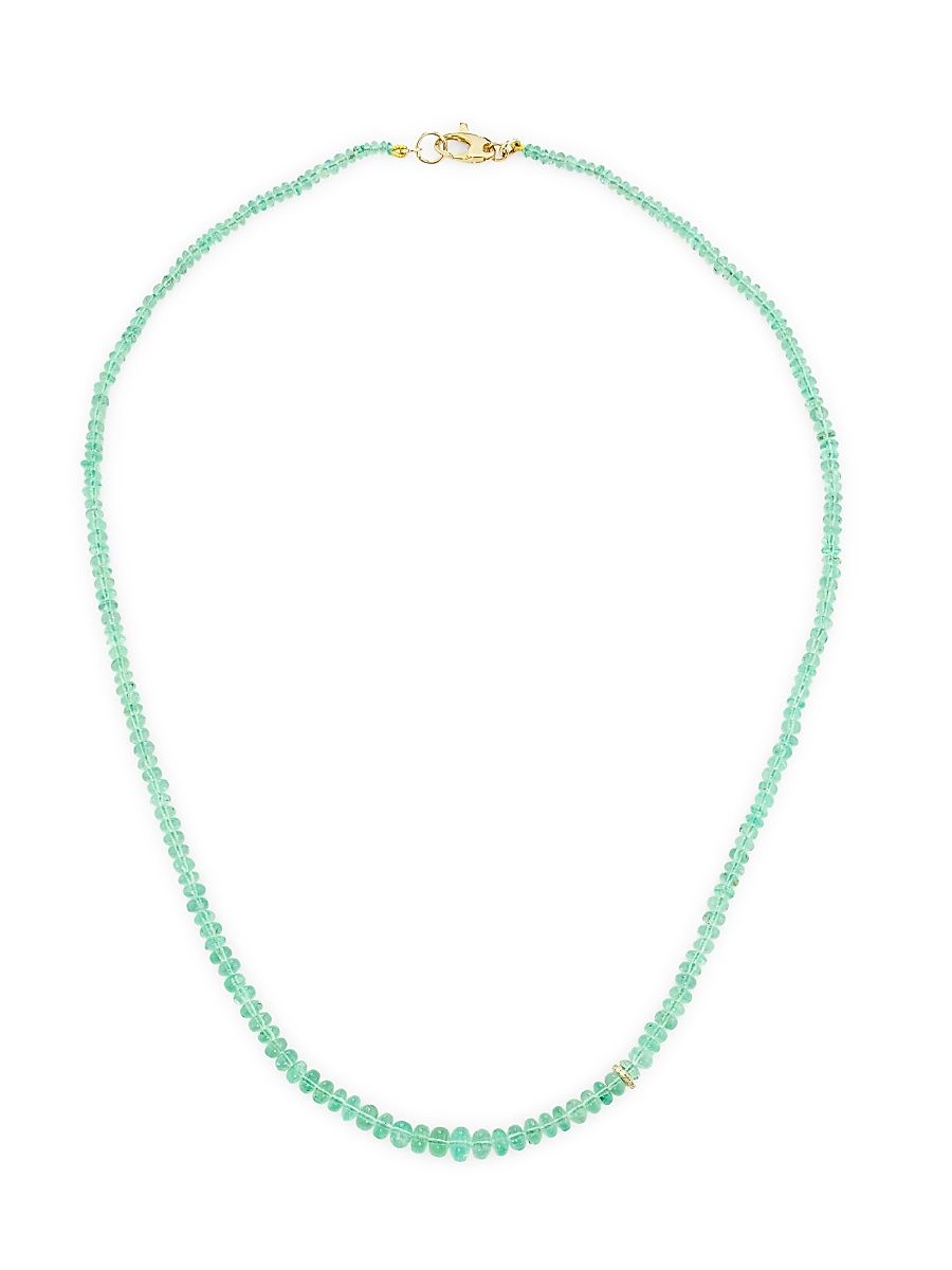 Women's 14K Yellow Gold & Emerald Beaded Necklace - Yellow Gold
