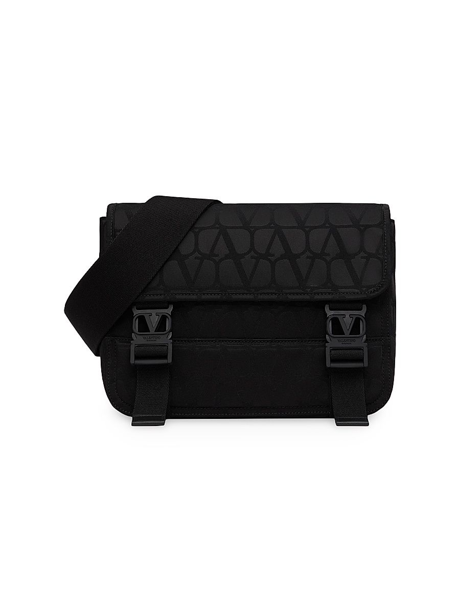 Men's Toile Iconographe Shoulder Bag - Black