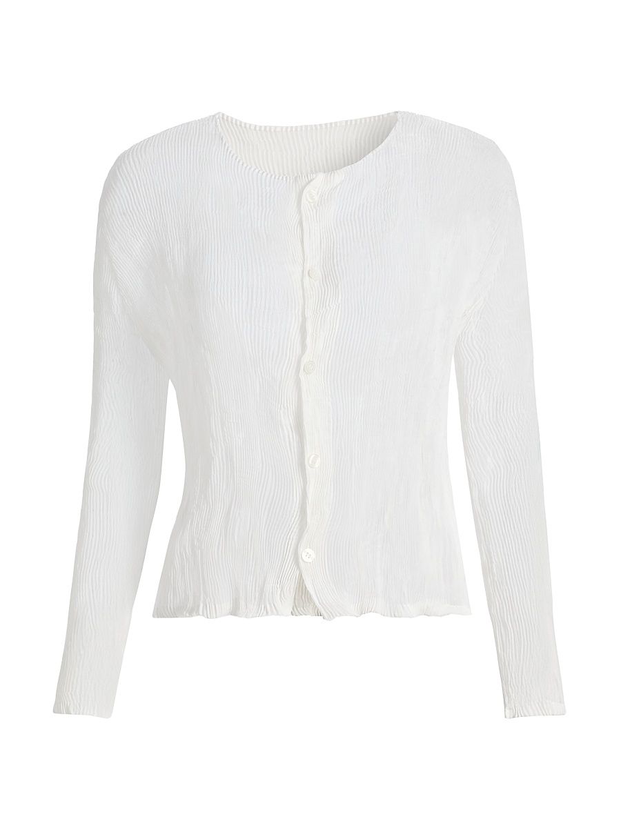 Women's Twist Chiffon Button-Front Top - White - Size XS