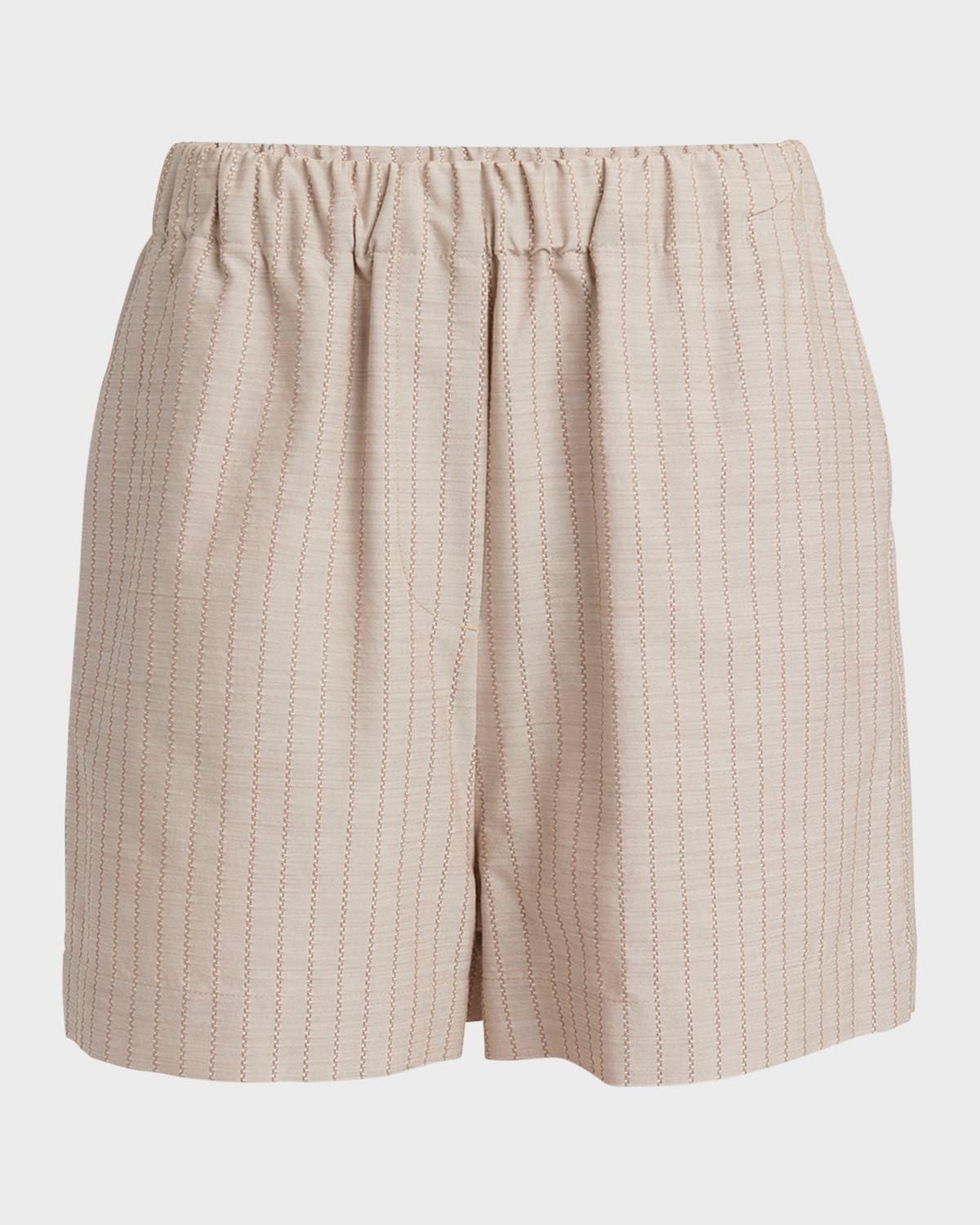 Stripe Jacquard Pull-On Shorts