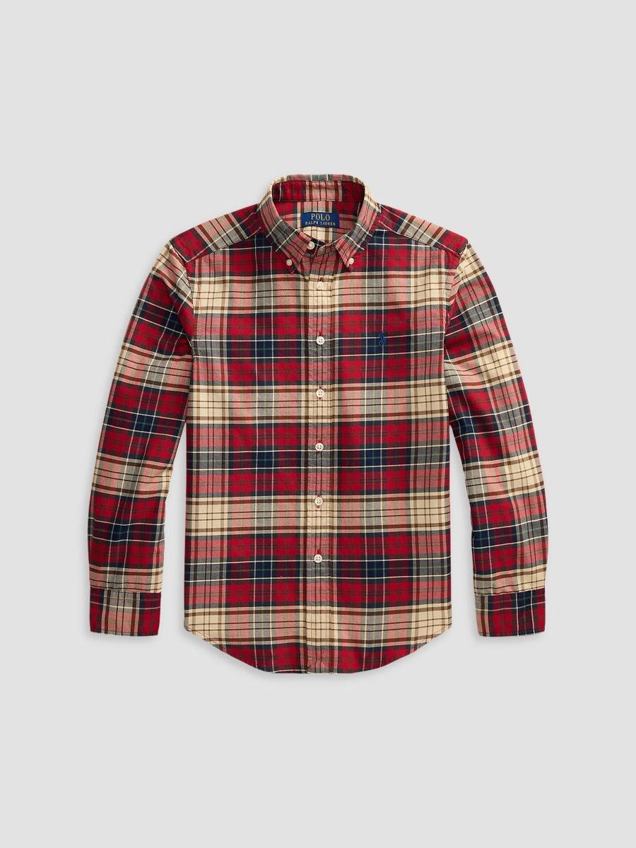 Polo Ralph Lauren Boy's Little Boy's & Boy's Plaid Cotton Oxford Shirt - Bflrednavy - Size 7