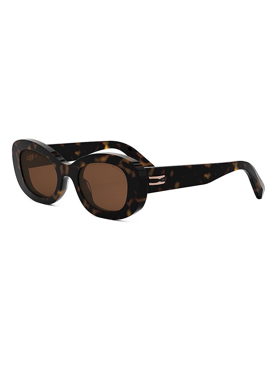 Women's B. Zero1 50MM Oval Sunglasses - Dark Havana Brown