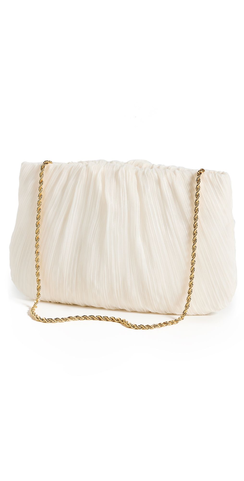 Loeffler Randall Brit Flat Pleated Pouch Pearl One Size