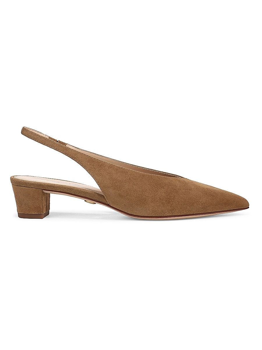 Women's Pamela Suede Slingback Pumps - Chestnut - Size 5