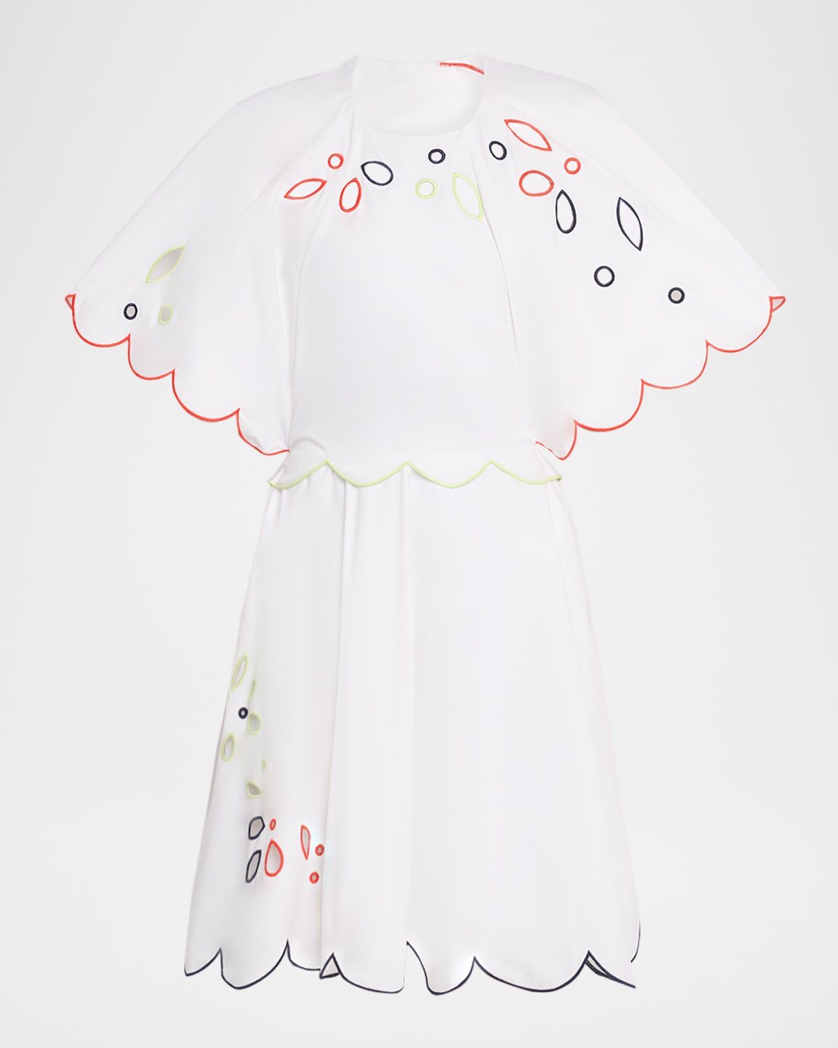 Buttercup Scalloped Eyelet Short-Sleeve Mini Dress