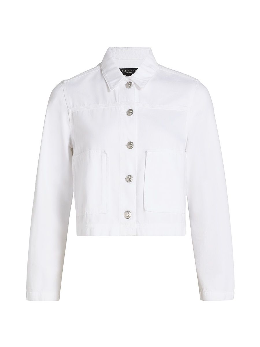 Women's Adrianna Featherweight Denim Jacket - White - Size XL