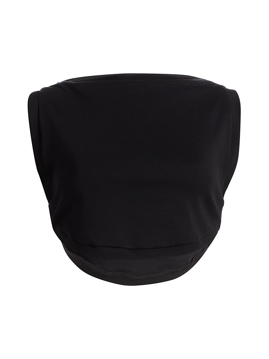 Women's Mae Draped Cotton Crop Tank - Black - Size XL