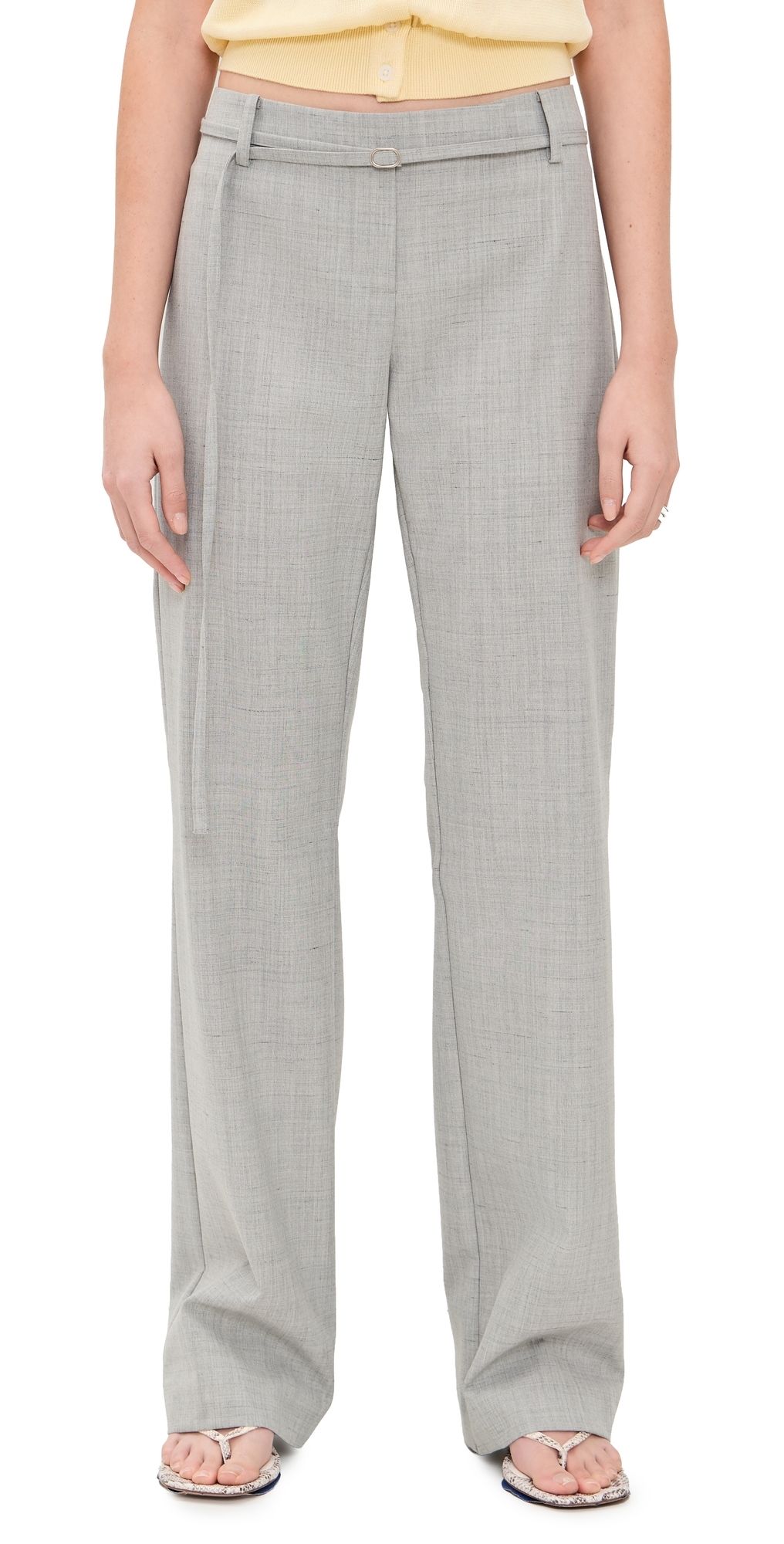 St. Agni 90s Minimal Belted Pants Concrete XXS