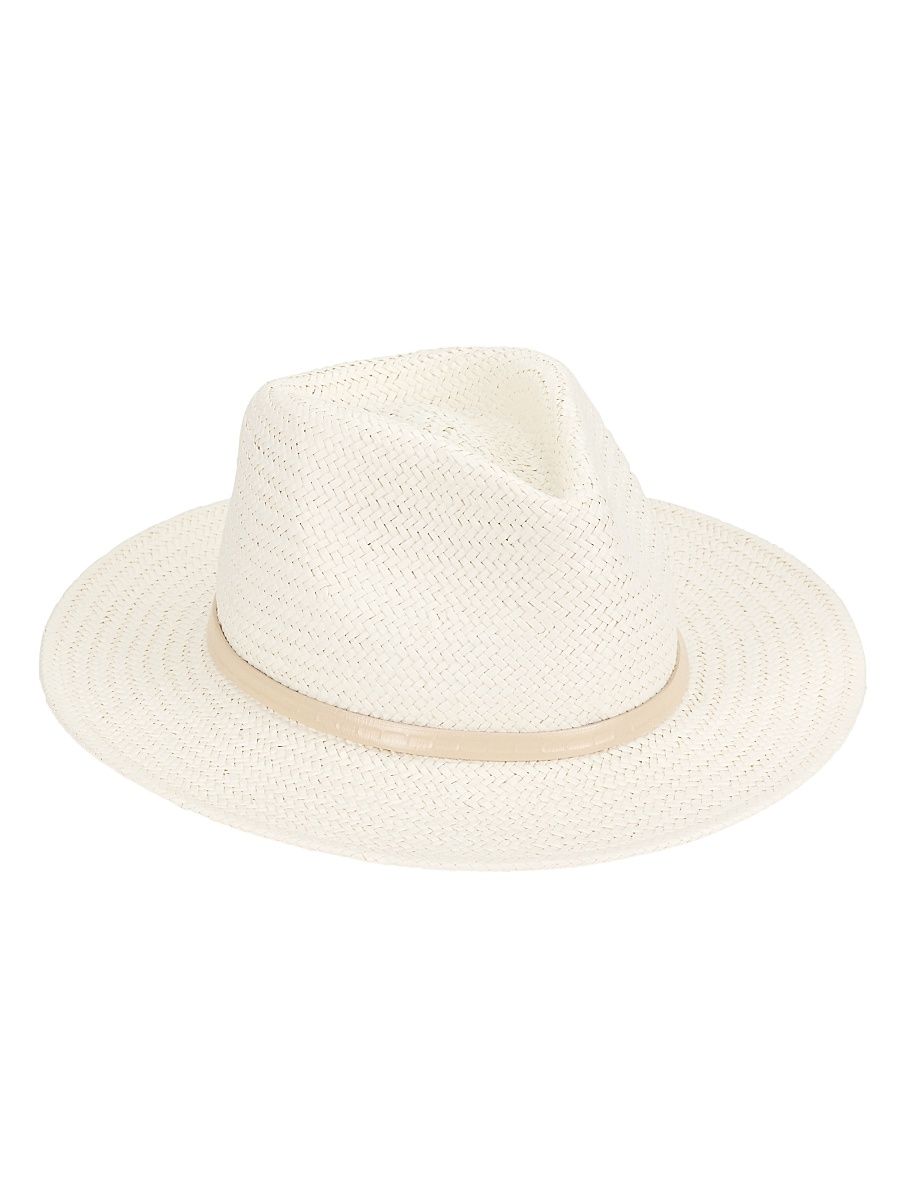 Women's Packable Straw Fedora - Ivory - Size Medium
