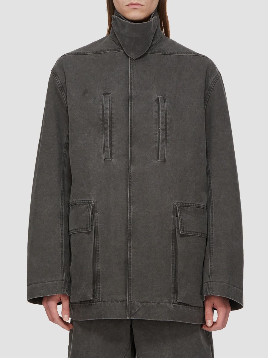 Rick Owens Men's Denim Oversized Jacket - Gravel - Size 38