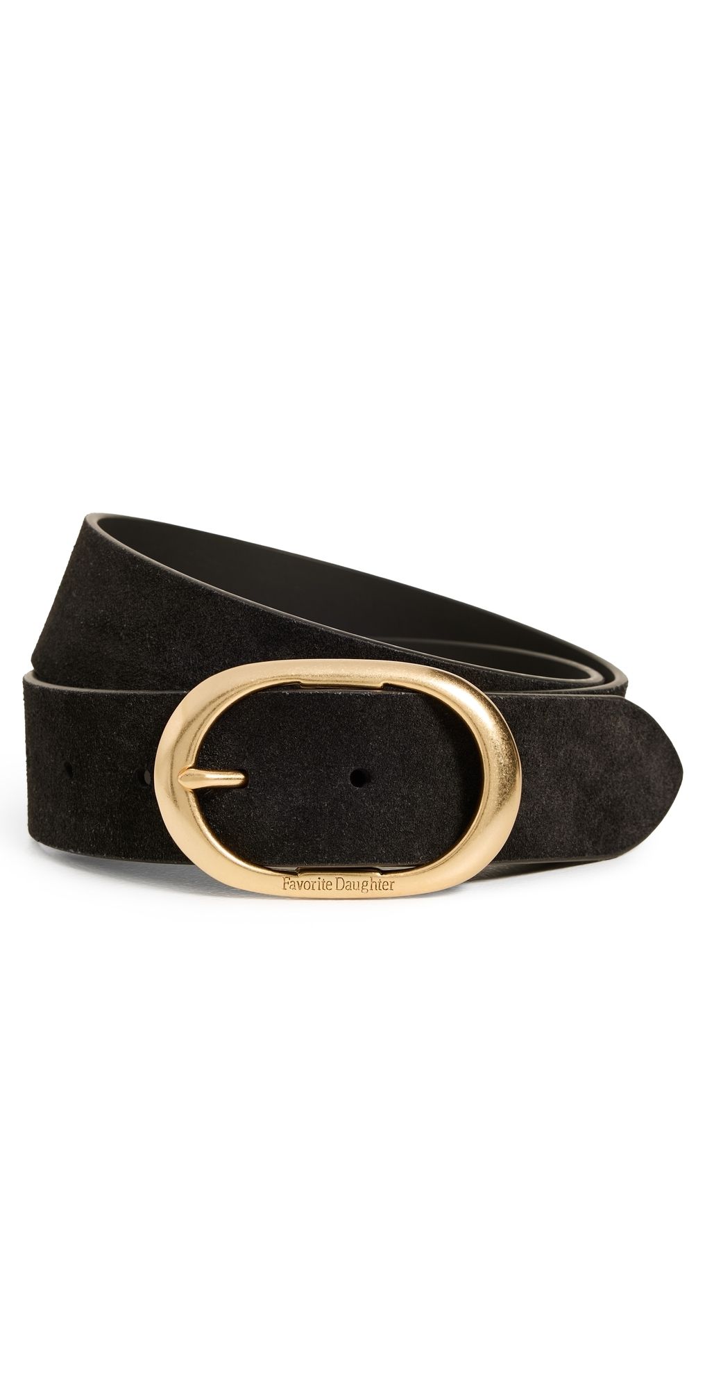Favorite Daughter The Suede Jean Belt Black/Antique Brass L