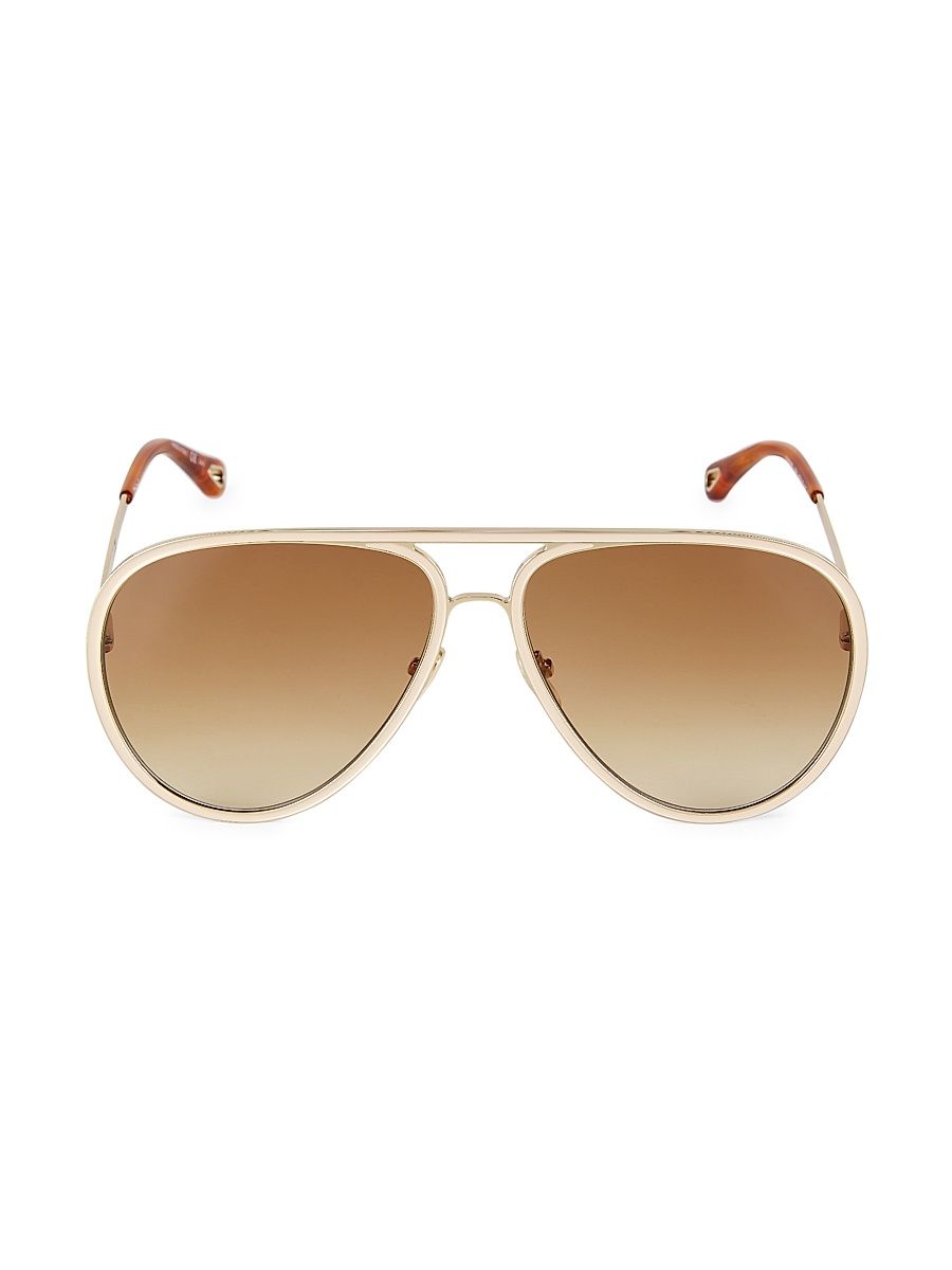 Women's Vitto 63MM Aviator Sunglasses - Gold