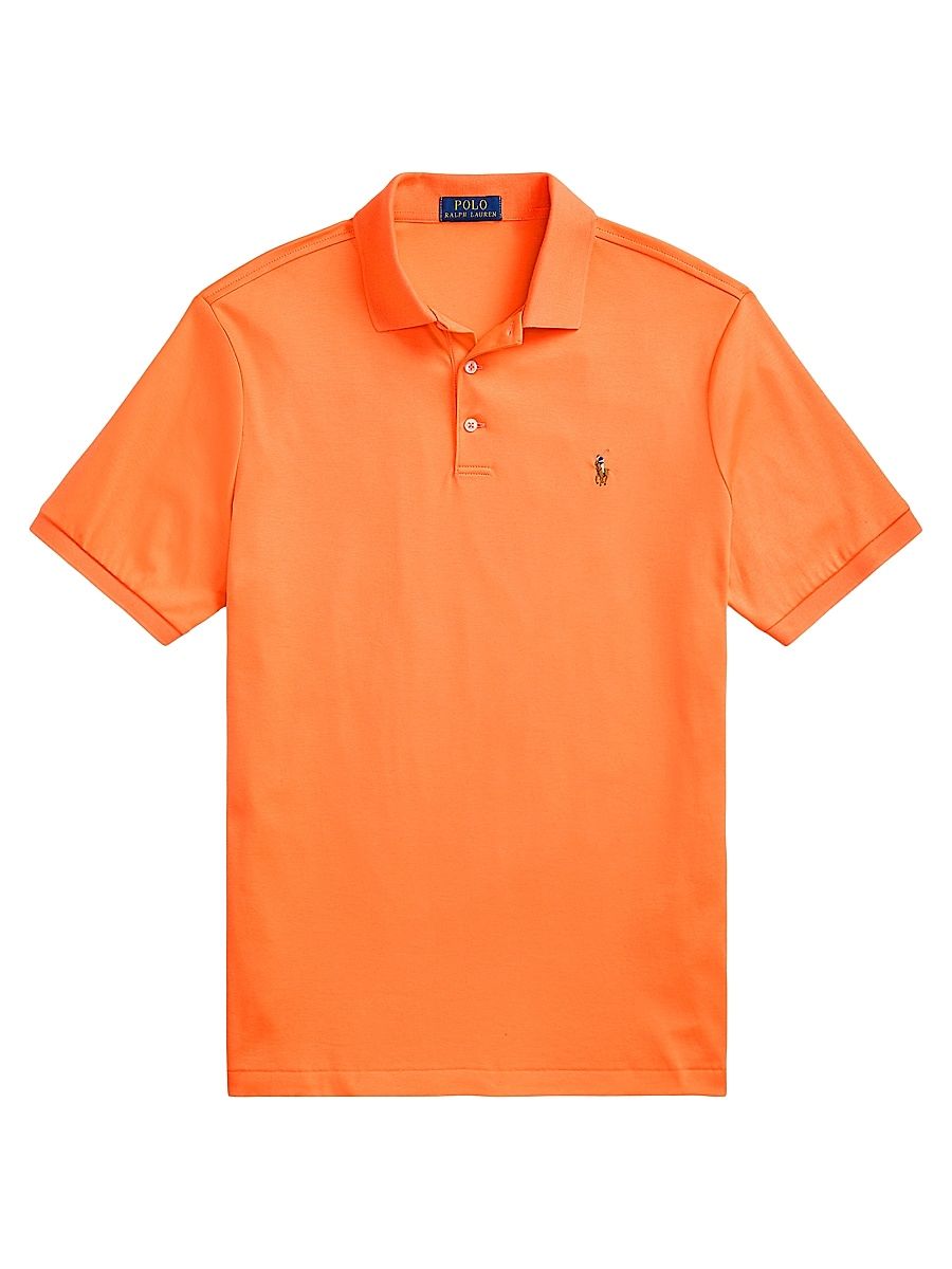 Men's Classic-Fit Pima Cotton Polo Shirt - Sunset Orange - Size XXL