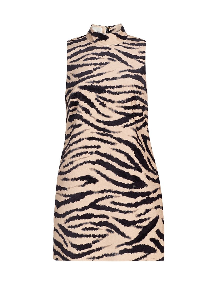 Women's Tay Zebra-Print Stretch-Cotton Shift Dress - Zebra Blush - Size Medium
