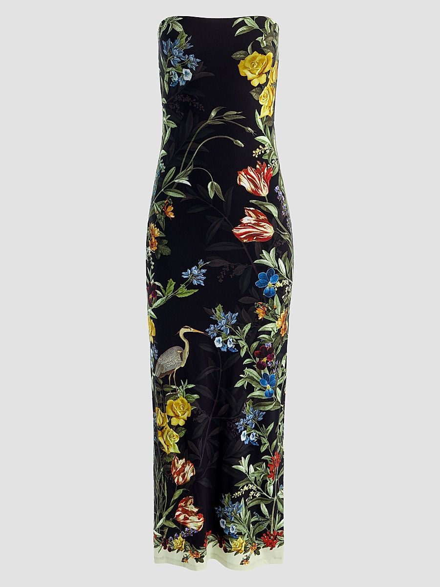Women's Delora Floral Strapless Maxi Dress - Desert Sprigs Black - Size 14
