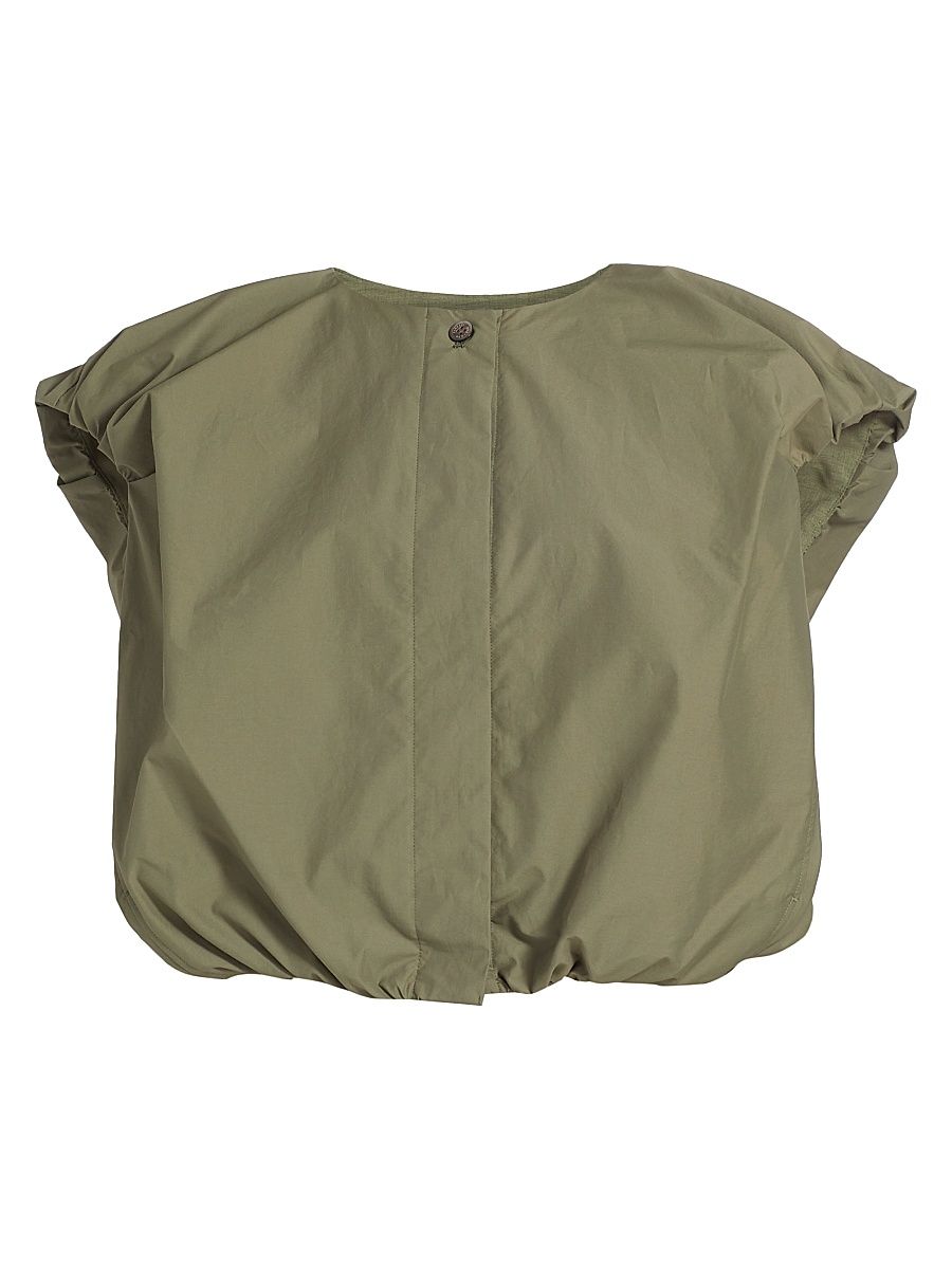 Women's Puff-Sleeve Parachute Blouse - Olive - Size XL