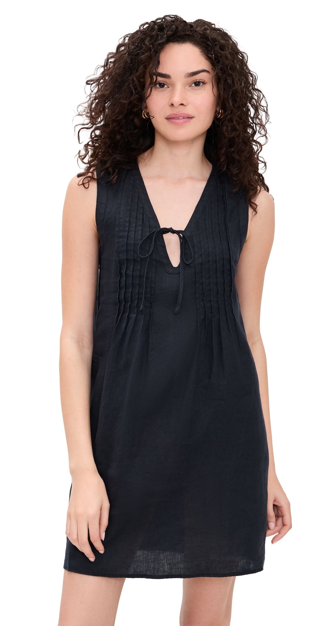 Splendid Stella Linen Mini Dress Lead L