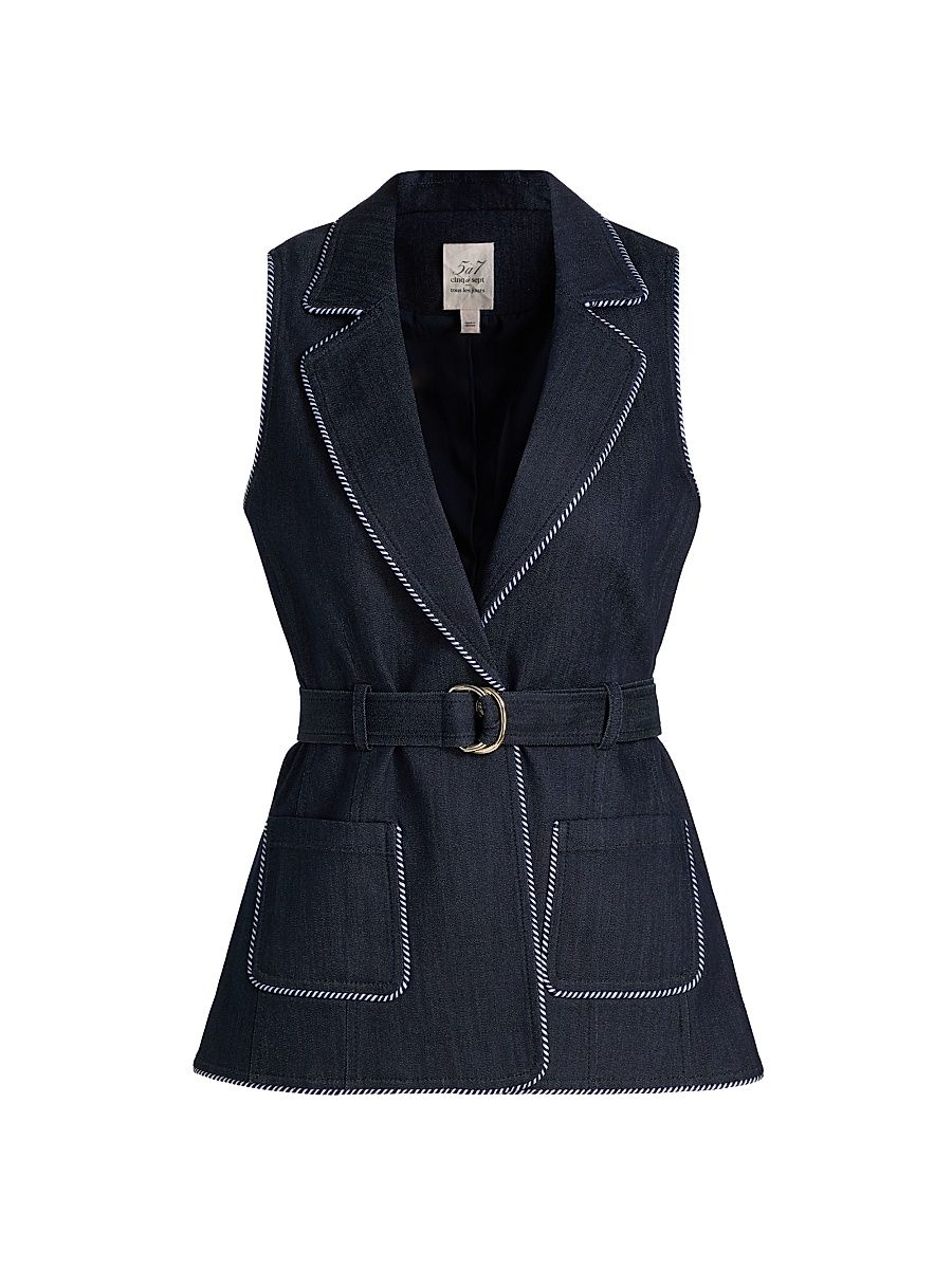 Women's Andrea Twisted-Trim Vest - Indigo - Size 14