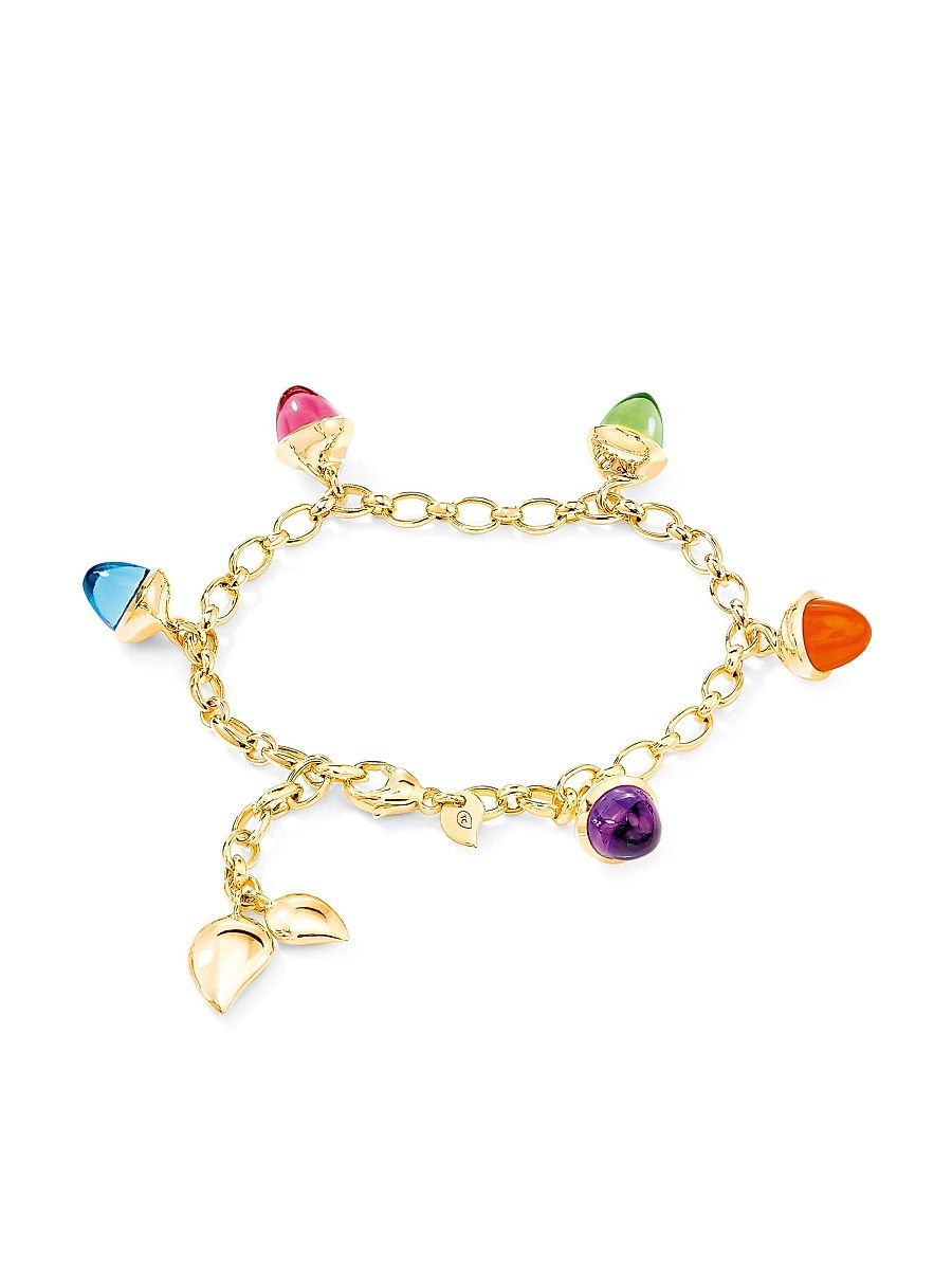 Women's Mikado Flamenco Candy 18K Yellow Gold & Multi-Stone Acorn Charm Bracelet - Yellow Gold