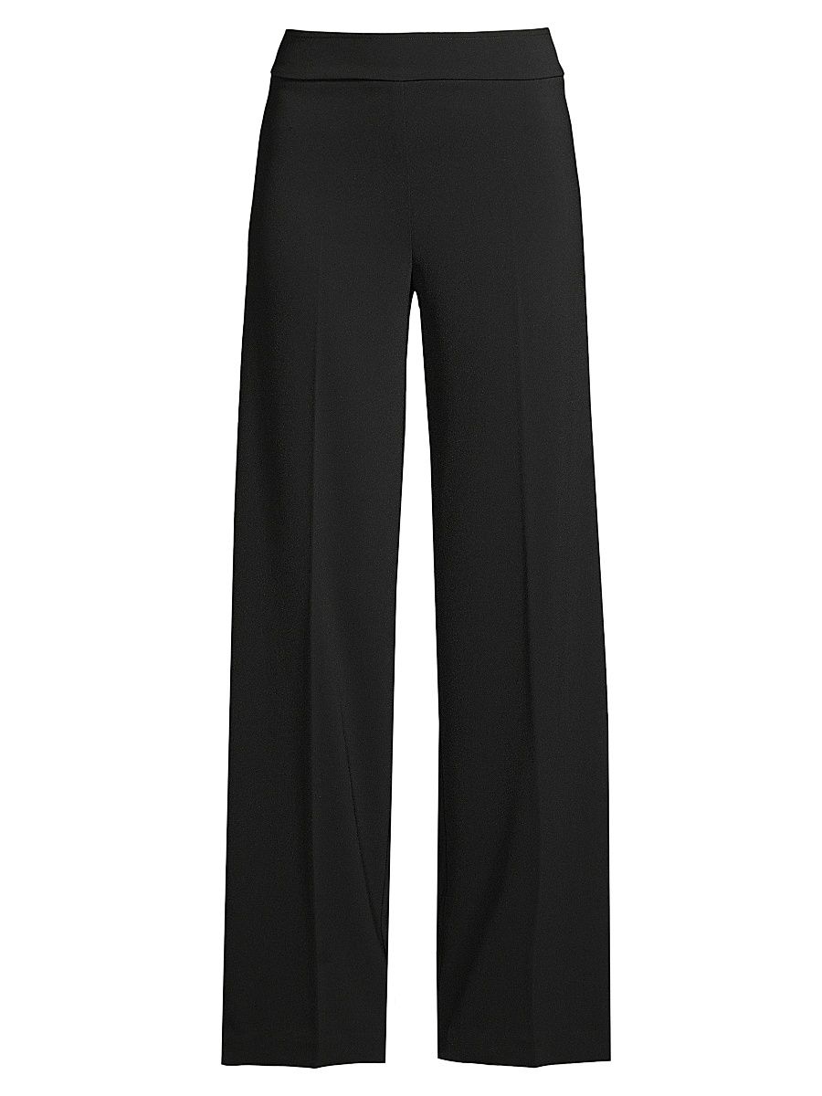 Women's Flavia Crepe Wide-Leg Pants - Black - Size 12