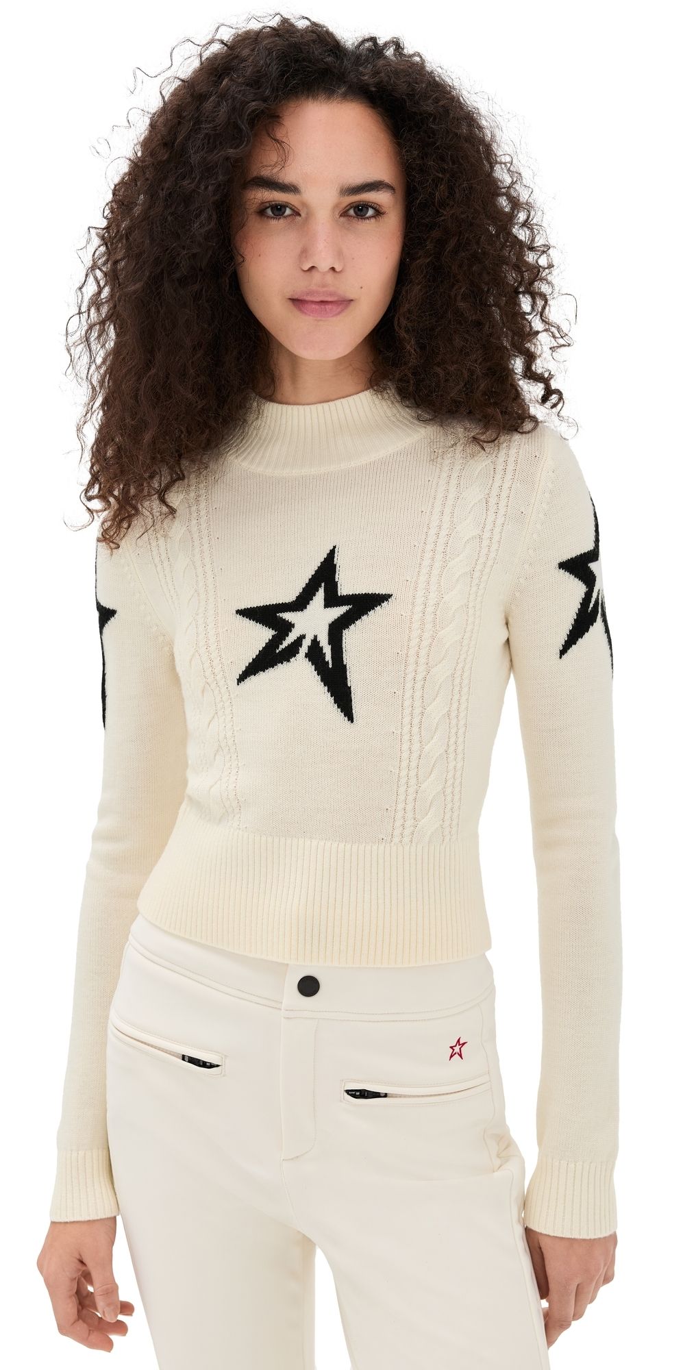 Perfect Moment Cable Under Layer Sweater Snow White XS