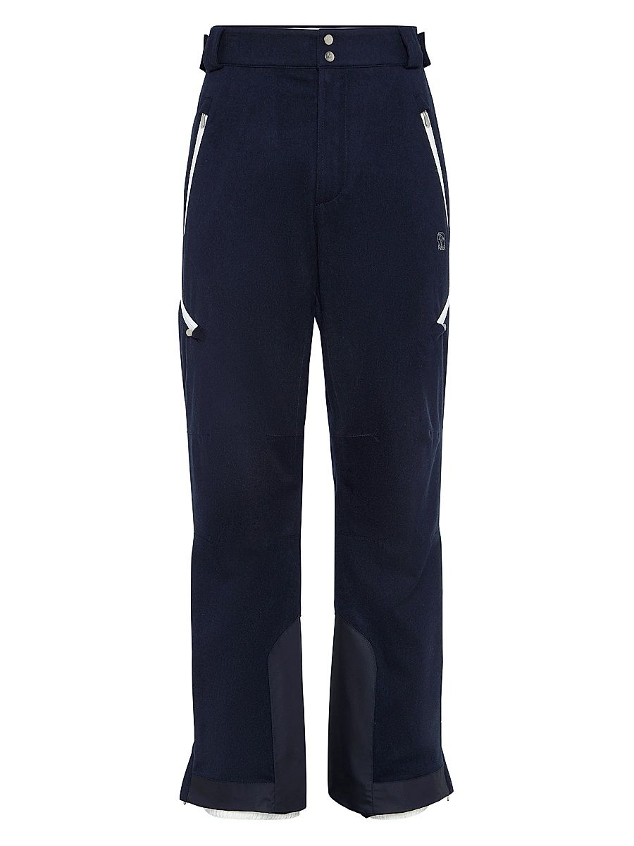 Men's Bonded Wool Flannel Mountain Trousers with Thermore Padding - Blue - Size XL