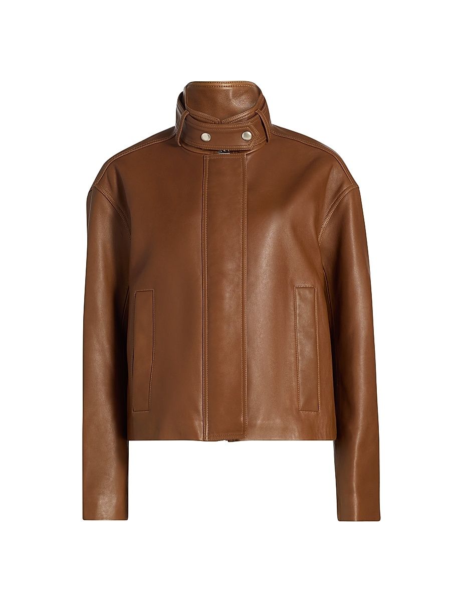 Women's Hudson Leather Jacket - Oiled Oak - Size XL