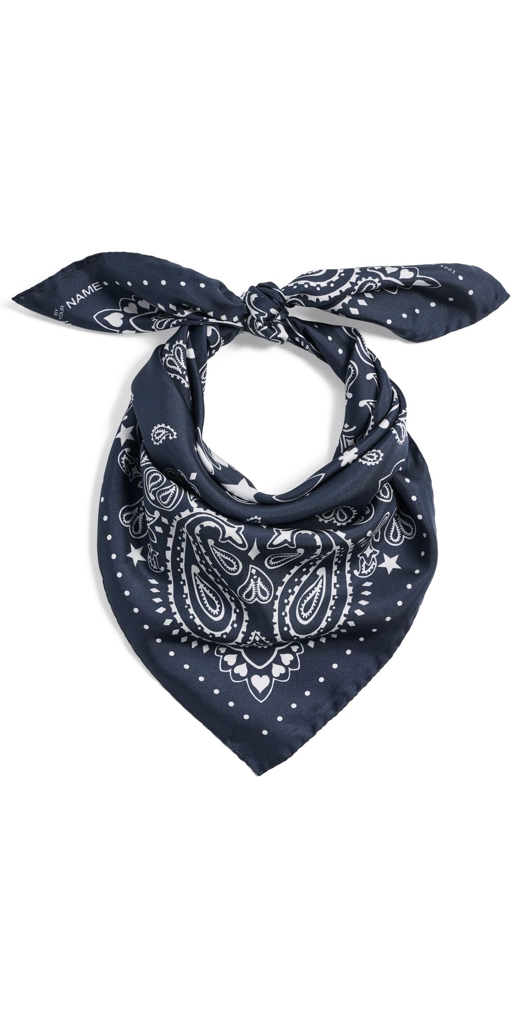 Call It By Your Name Silk Bandana Small NAVY One Size