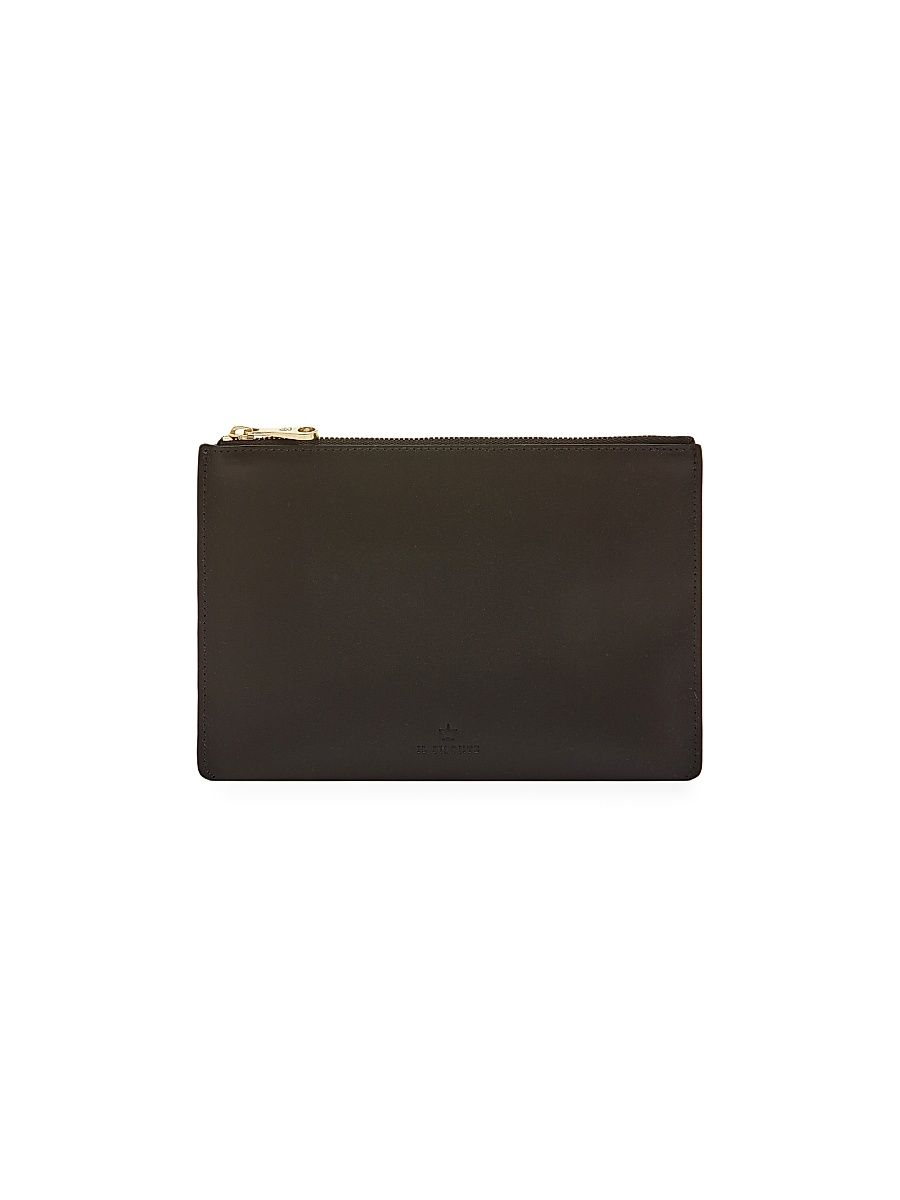 Women's Oliveta Leather Zip Pouch - Nero