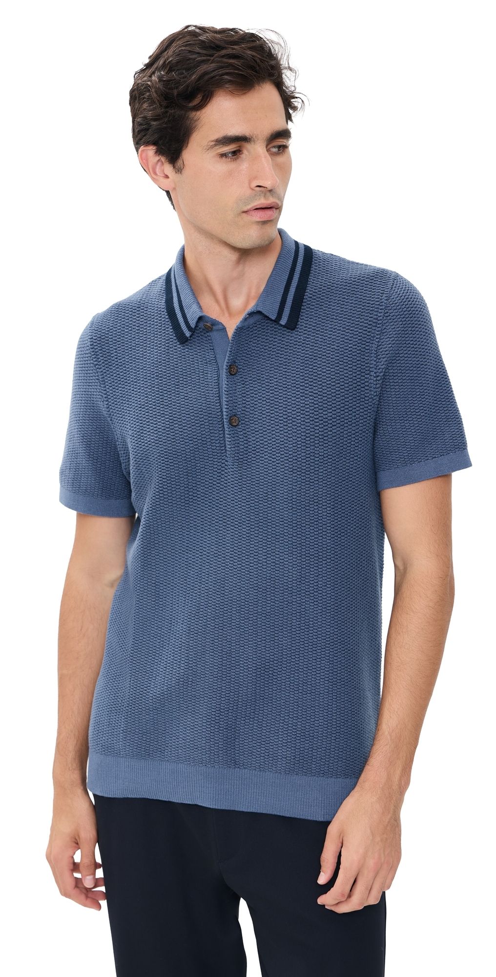 Rhone Fine Knit Sweater Polo Vintage Indigo S