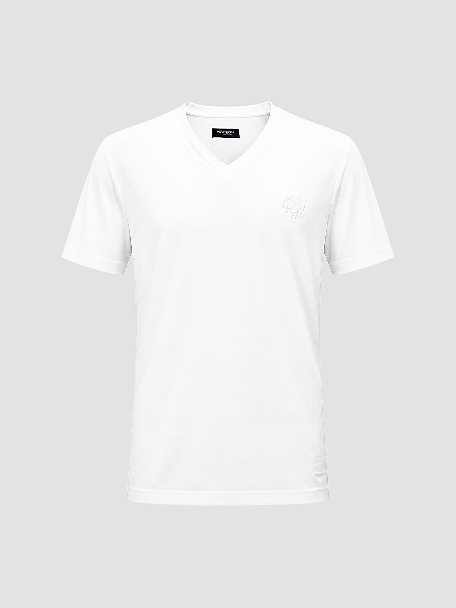 Men's V-Neck SS Short Sleeve T-Shirt - White - Size XXXL