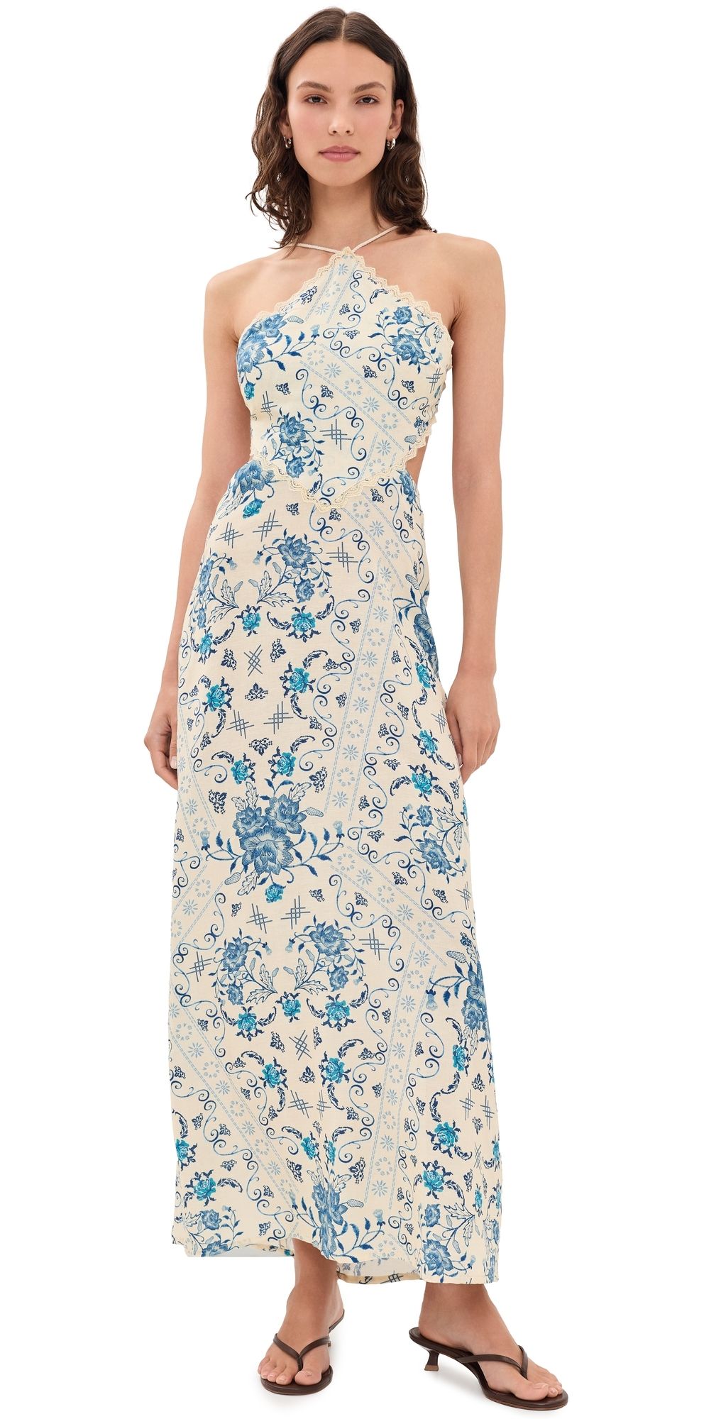 Agua Bendita Indira Halter Maxi Dress Multicolor M