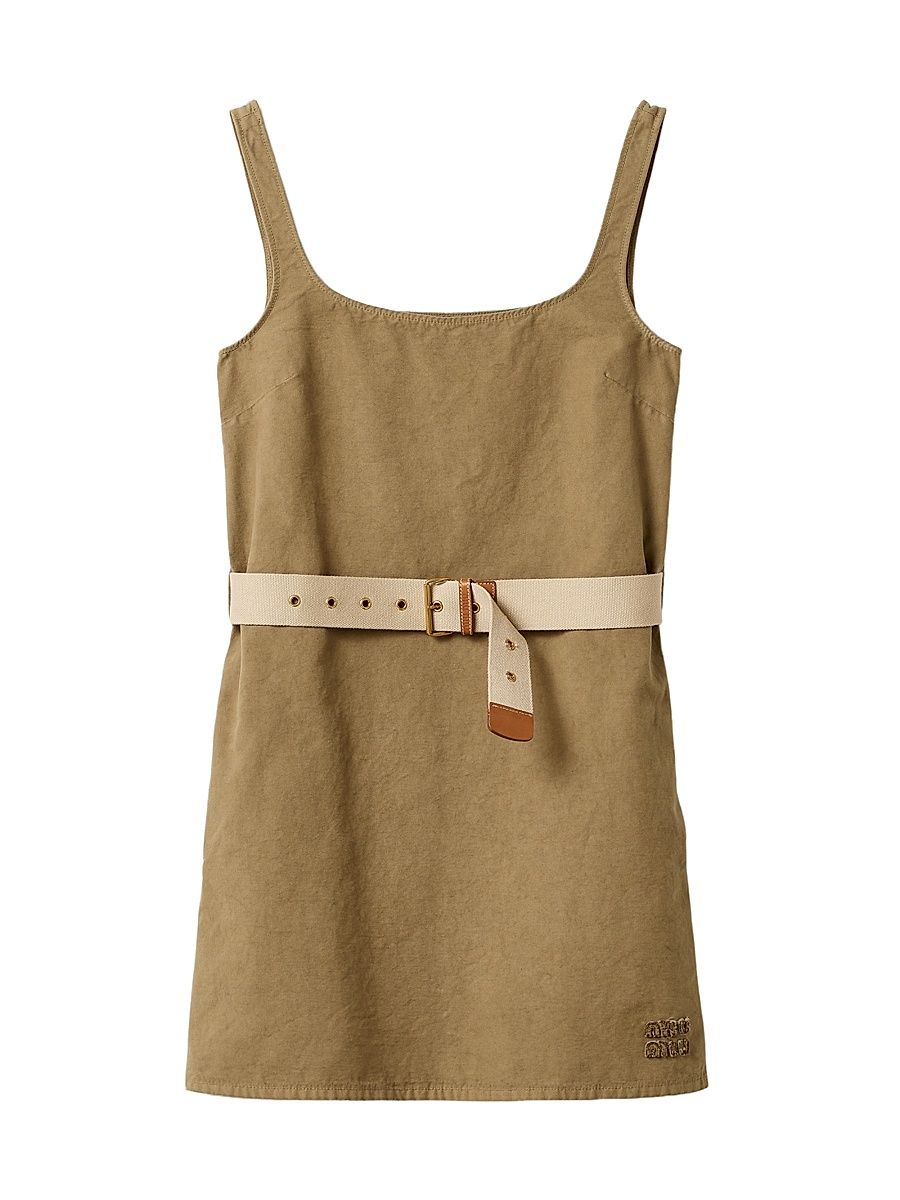 Women's Old Gabardine Mini-Dress - Beige Khaki - Size 2