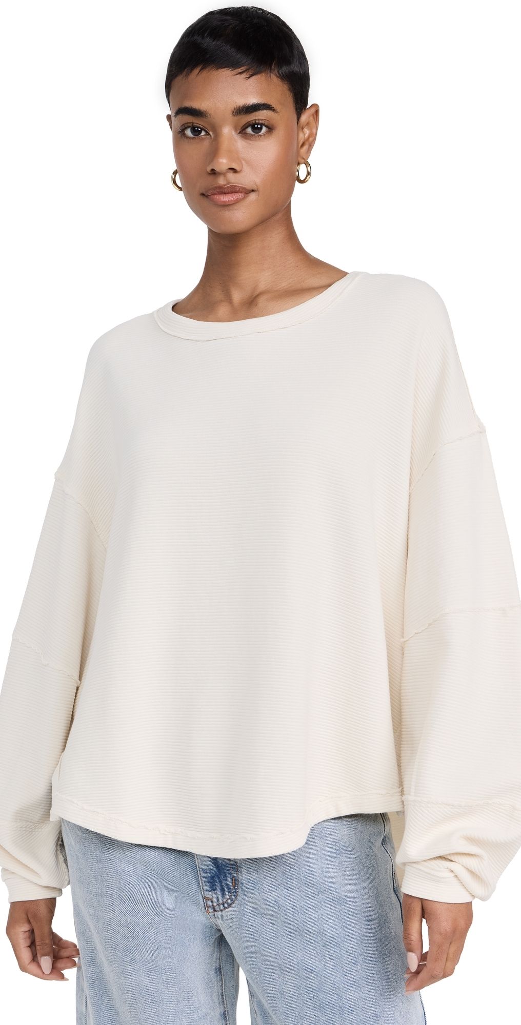 Free People Total Eclipse Tee Ivory L