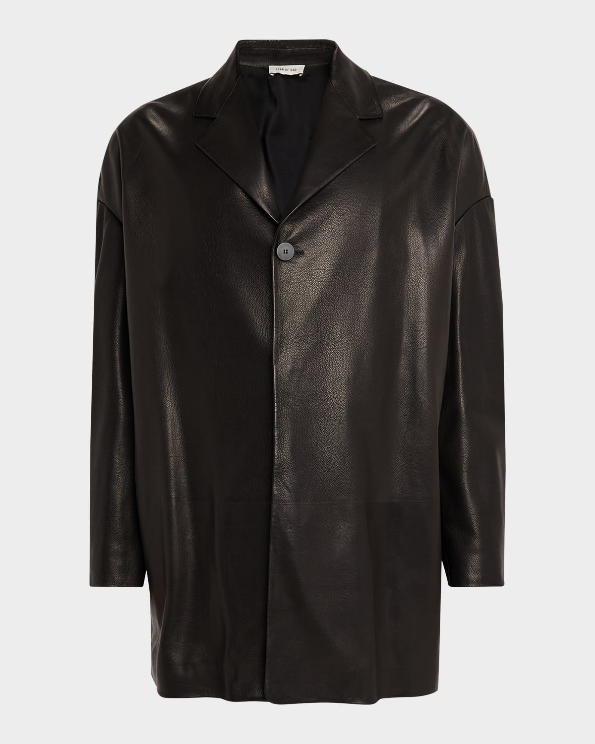 Men & apos;s Oversized Single-Breasted Leather Blazer
