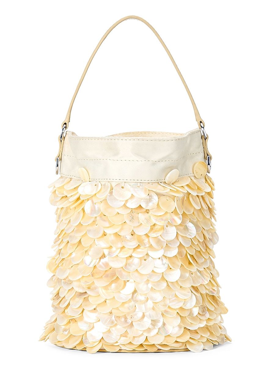 Women's Lila Mini Mother-Of-Pearl Bucket Bag - Cream