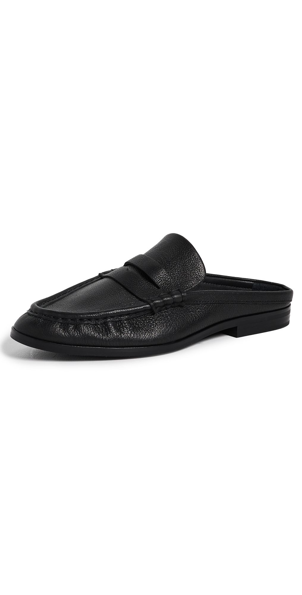 SIMKHAI Dean Pebbled Leather Loafer Mules Black 37