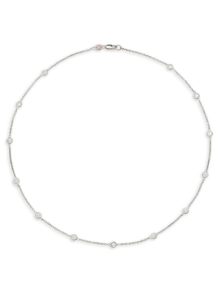 Women's Diamond By The Inch 18K White Gold & Diamond 13-Station Necklace/16" - White Gold