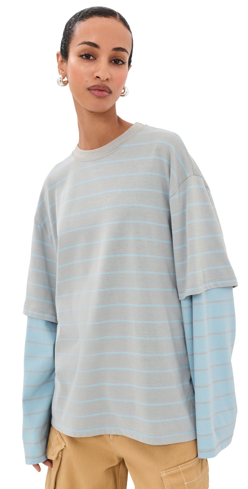 Lioness Bottega Shirt Cloud Sky Stripe L