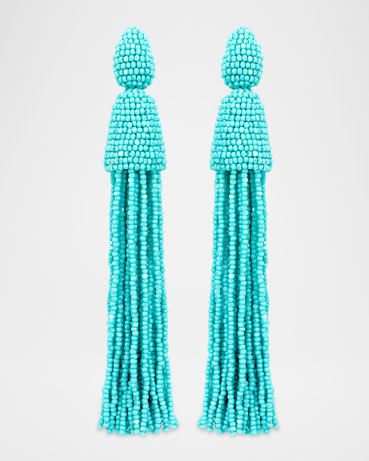 Long Tassel Earrings, 5"L