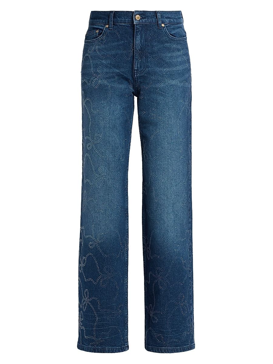 Women's Dessa Crystal-Embellished Jeans - Cosmic Rinse - Size 28