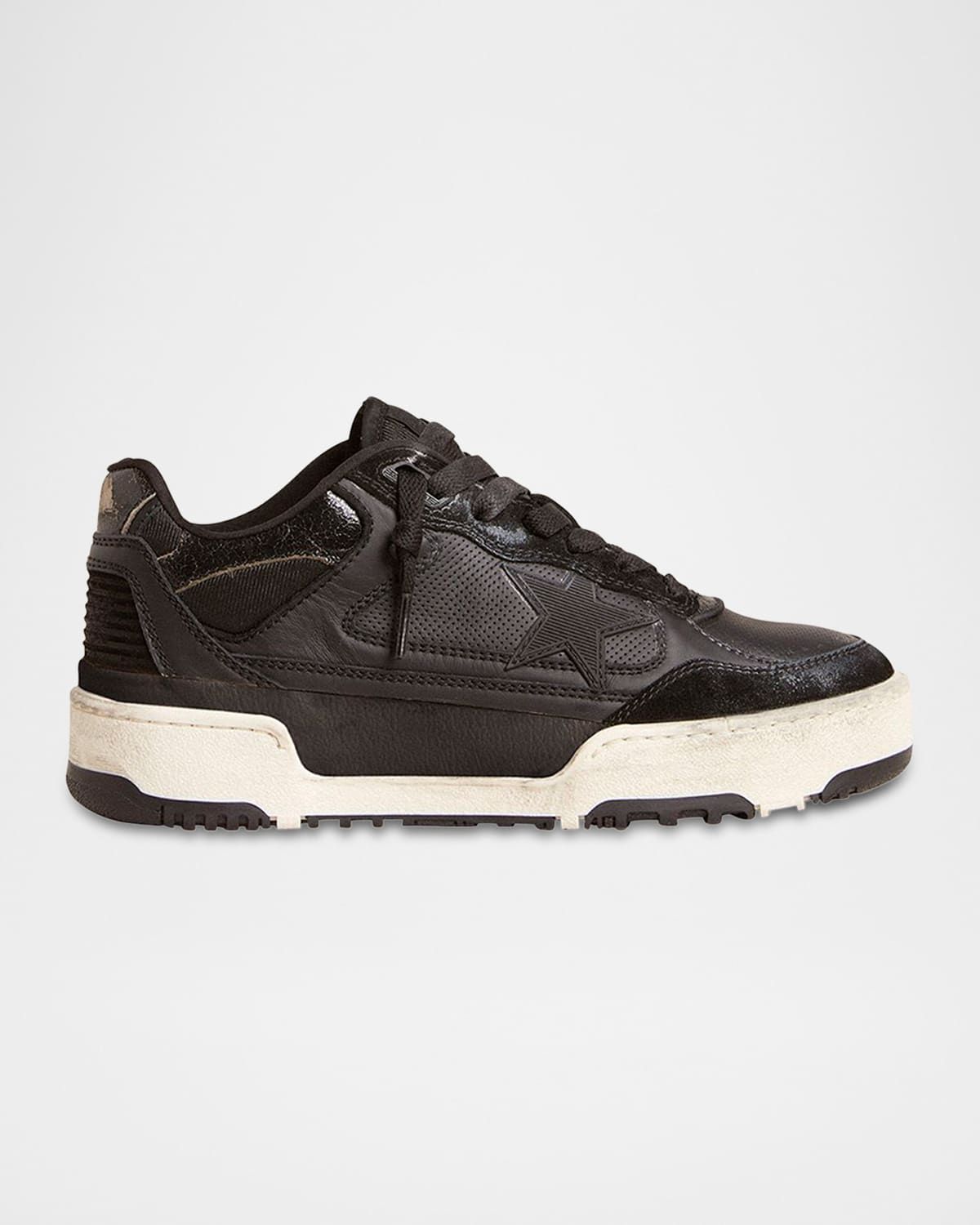 Men's Forty2 Leather and Suede Low-Top Sneakers