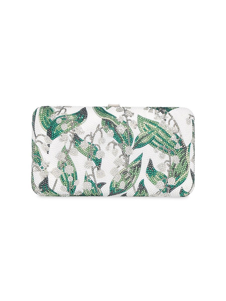 Women's Embellished Rectangle Box Clutch - White Multi