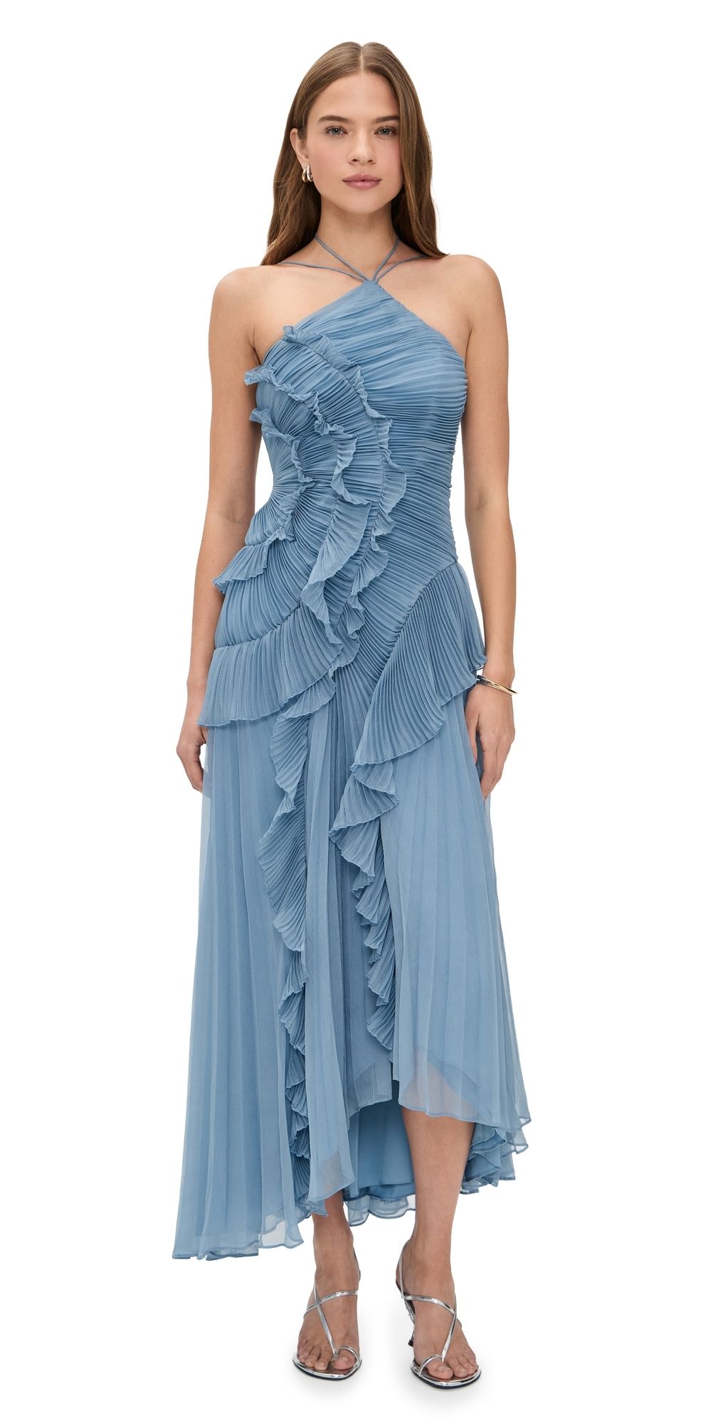 AMUR Lorelie Halter Gown Tropical Dusk 8