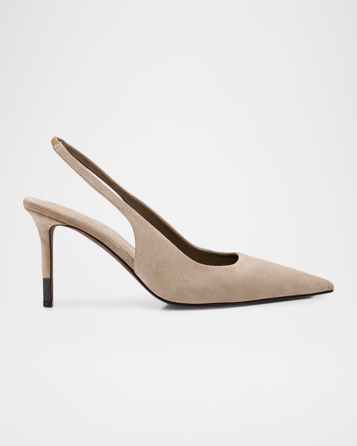 80mm Monili Suede Slingback Pumps