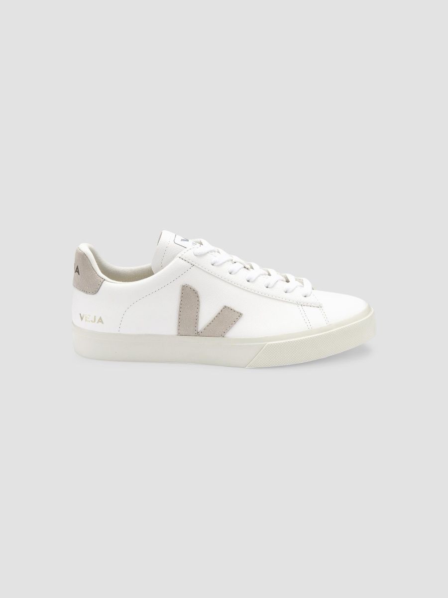 Veja Women's Campo Leather-Trim Low-Top Sneakers Sneakers - Extra White - Size 8.5