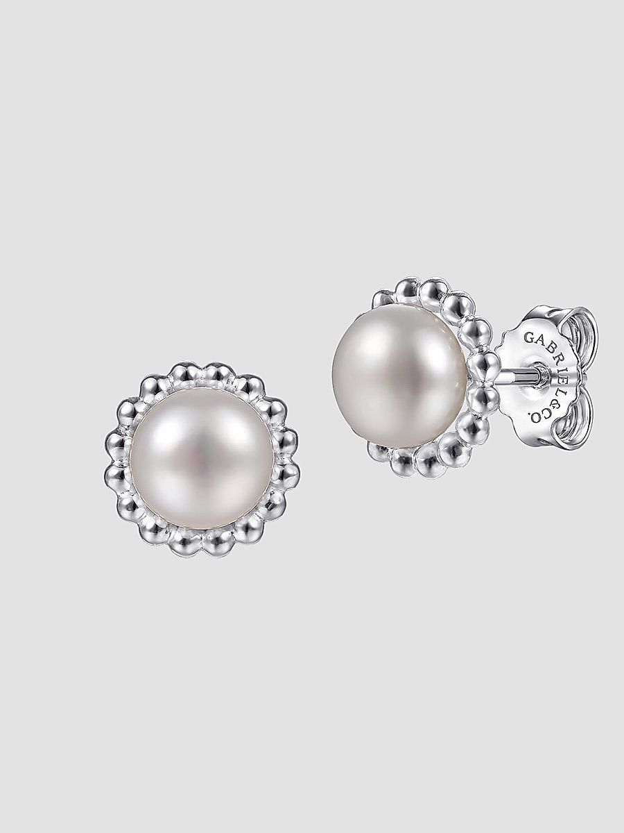 Gabriel & Co Women's Bujukan Sterling Silver & Cultured Freshwater Pearl Stud Earrings - Sterling Silver