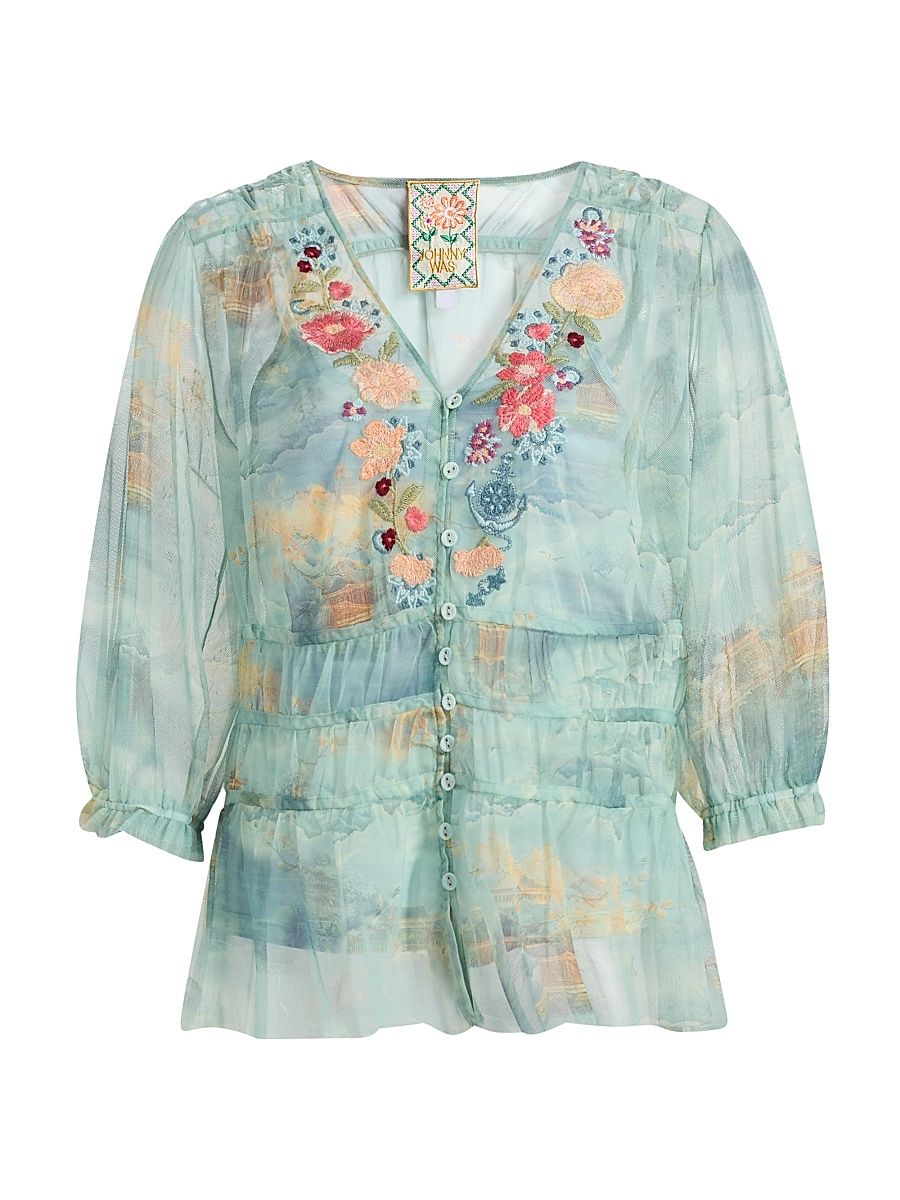 Women's Mazzy Enrika Ruched Blouse - Enrika - Size XL